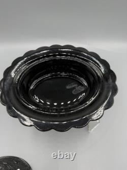 Mosser Amethyst Hen on Nest Covered Dish With White Milk Glass Head