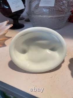 Mosser Glass White Milk Glass Hen on Nest 6 Inch Vintage Candy Dish