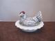 Mosser Hand Painted Hen On Nest Milk Glass Covered Dish Excellent