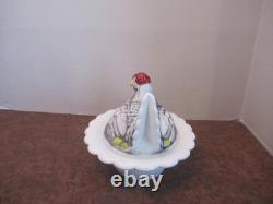 Mosser Hand Painted Hen On Nest Milk Glass Covered Dish Excellent