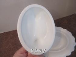 Mosser Hand Painted Hen On Nest Milk Glass Covered Dish Excellent