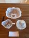 Mosser Shell Opalescent Berry Bowl Set Milk Glass Shell Pattern