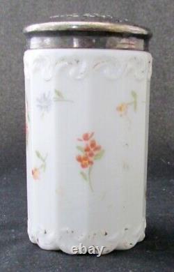 Mount Washington art glass signed DRESDEN decorated milk glass sugar shaker