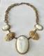 Nettie Rosenstein Milkglass Egyptian Revival Scarab Necklace