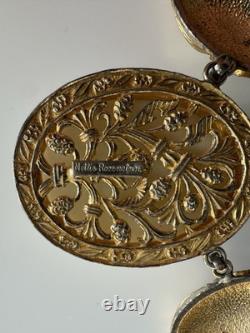 Nettie Rosenstein Milkglass Egyptian Revival Scarab Necklace