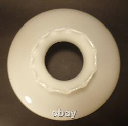 New 10 Opal White Milk Glass Tam-O-Shanter Lamp Shade, Crimped Top, USA, #SH101