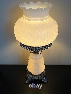 New Hobnail White Milk Glass Table Lamps. 2 Lamps(set) No Flutes Included