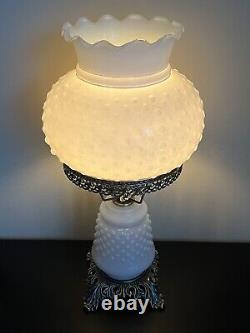 New Hobnail White Milk Glass Table Lamps. 2 Lamps(set) No Flutes Included