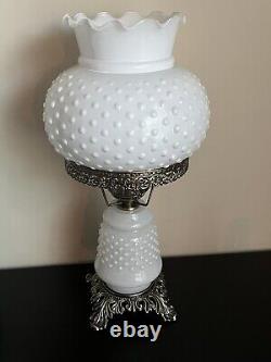 New Hobnail White Milk Glass Table Lamps. 2 Lamps(set) No Flutes Included