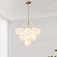 New Modern 13-light Gold Bubble Chandelier Milk Glass Pendant Light