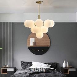 New Modern 13-Light Gold Bubble Chandelier Milk Glass Pendant Light