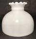 New Student Lamp Shade, Opal White Milk Glass, Crimp Top, Hand Blown, 10 Fitter