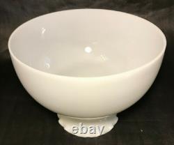 New Student Lamp Shade, Opal White Milk Glass, Crimp Top, Hand Blown, 10 FItter
