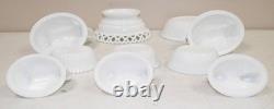 Nice! Vtg 5- WESTMORELAND Hens COVERED Milk Glass DISHES & LIDS LOT Split Tail