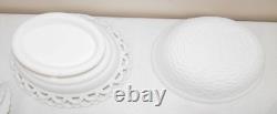 Nice! Vtg 5- WESTMORELAND Hens COVERED Milk Glass DISHES & LIDS LOT Split Tail