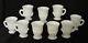 Nine Cambridge Glass Swan Milk Glass Punch Cups