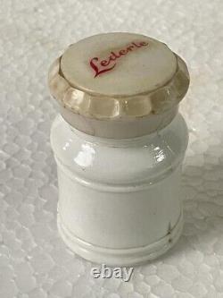 Old Vintage Rare Lederle White Milk Glass Pill Pharmacy Bottle With LID (l1)