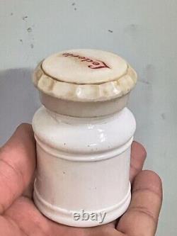 Old Vintage Rare Lederle White Milk Glass Pill Pharmacy Bottle With LID (l1)