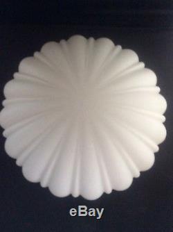 Old White Opaline Opalescent Milk Glass Ceiling Light Shade Pendant Lightshade