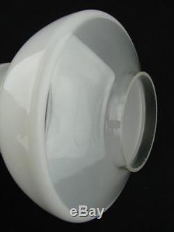 Original Clear & White Milk Glass Vesta Style Shade 4 Fitter Duplex Oil Lamp