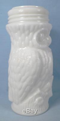 Owl Fruit Jar with American Eagle Lid Milk Glass EAPG Antique Rare Good Cond