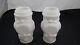 Pair Of 2 White Milk Glass Owl Pint Jars Screw Tops Eagle Glass Works 1890's