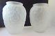 Pair Of Antique Phoenix Consolidated Glass Large Vase Milk Glass Embossed 10