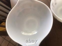 PYREX 4 Brown, White, Gold EARLY AMERICAN Cinderella Mixing Bowl Set 4