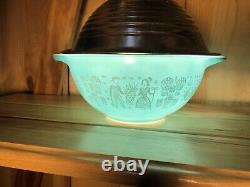 PYREX Butterprint Bowl Number 442 Amish # 1 Nice! Vintage Turquoise