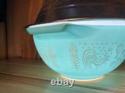 PYREX Butterprint Bowl Number 442 Amish # 1 Nice! Vintage Turquoise