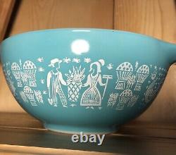 PYREX Butterprint Bowl Number 442 Amish # 1 Nice! Vintage Turquoise