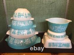 PYREX Butterprint Cinderella Nesting Mixing Bowls Amish 8 Piece