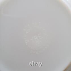 PYREX Green Dots Dotty 404 White Milk Glass Large Mixing Bowl 4 QT Vtg 60s 70s
