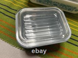 PYREX HORIZON BLUE Refrigerator, Lid 8 pieces complete Set #501, 502, 503 (B)