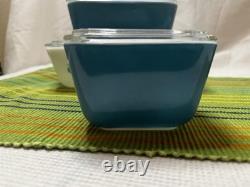 PYREX HORIZON BLUE Refrigerator, Lid 8 pieces complete Set #501, 502, 503 (B)