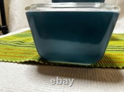 PYREX HORIZON BLUE Refrigerator, Lid 8 pieces complete Set #501, 502, 503 (B)