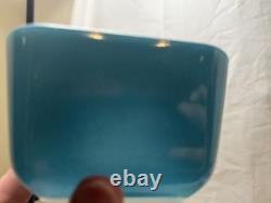 PYREX HORIZON BLUE Refrigerator, Lid 8 pieces complete Set #501, 502, 503 (B)
