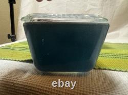 PYREX HORIZON BLUE Refrigerator, Lid 8 pieces complete Set #501, 502, 503 (B)
