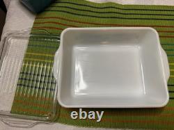 PYREX HORIZON BLUE Refrigerator, Lid 8 pieces complete Set #501, 502, 503 (B)
