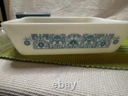 PYREX HORIZON BLUE Refrigerator, Lid 8 pieces complete Set #501, 502, 503 (B)