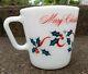 Pyrex Merry Christmas And Happy New Year Holly Leaf Green Mug Red 1410 Cup