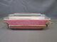 Pyrex Pink White Scroll Vintage Space Saver Lidded Covered Holder Cradle 575-b
