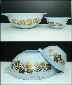 PYREX Vintage GOLDEN GRAPES Chip Dip Set Including Bracket EXCELLENT CONDITION