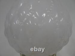 Pair Matching White Milk Glass Vintage Electric Table Dresser Lamps