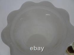 Pair Matching White Milk Glass Vintage Electric Table Dresser Lamps
