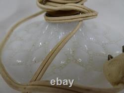 Pair Matching White Milk Glass Vintage Electric Table Dresser Lamps