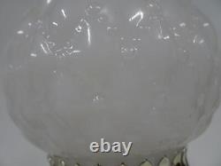 Pair Matching White Milk Glass Vintage Electric Table Dresser Lamps