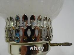 Pair Matching White Milk Glass Vintage Electric Table Dresser Lamps