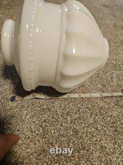 Pair White MILK Glass Acorn Hanging Lamp Shades