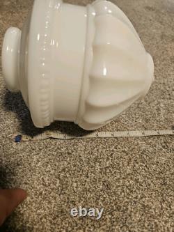 Pair White MILK Glass Acorn Hanging Lamp Shades